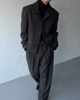 CRシャッフルツータックウールワイドパンツ (3 colors)