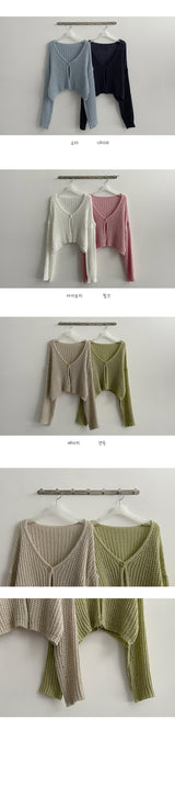 ピーチワンボタンニットカーディガン / Peach One Button Knit Cardigan