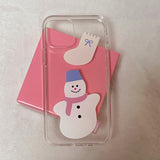 snowman pungpung hard phone case(glossy hot pink)