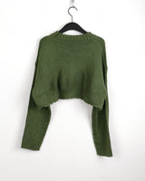 Limu Green Star Crop Knit