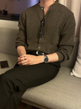 カシミアハッチラウンドカーディガン / Cashmere Hacchi Round Cardigan (7 colors)