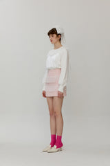 Fringe tweed skirt