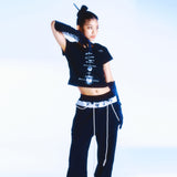 ベーシックロゴクロップTシャツ / 222 Basic logo crop t - Black