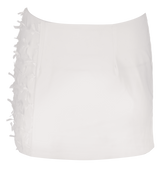 フラップメッシュリボンスカート / [Seow] Flap mesh ribbon sk, white