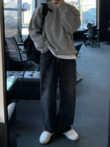 バルカンワイドデニムパンツ/BALCAN WIDE BLACK DENIM PANTS(ONE COLOR)