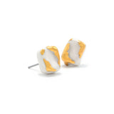 Holiday daily square ceramic earring(White) (6642401083510)