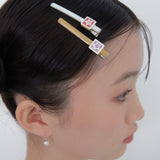ファジーツインスターヘアクリップ / fuzzy twin star hair clip