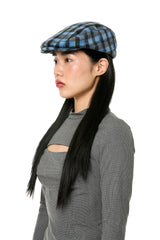 CHECK HUNTING CAP / BLUE