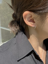 [92.5silver] ミニキュービッグワンタッチピアス