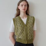 ドロージャガードベスト / Draw jacquard vest