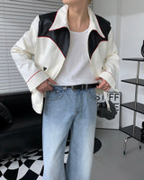 クリントウェスタンブルーベル/YM Clint Western leather Cotton Jacket (2 colors)