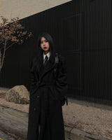 Trench wool coat