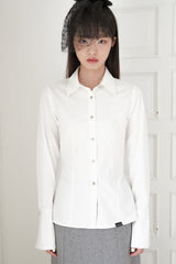 SLIM LINE CUFFS SHIRTS (WHITE)