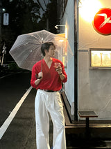 LMNツータックハーフベンドコットンパンツ