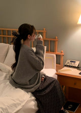[BELLIDE MADE] Granma loose fit knit cardigan