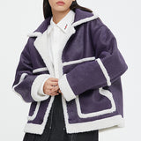 ミニマルムートンジャケット/MINIMAL MOUTON JACKET_PURPLE