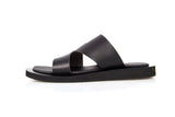 Berlin Square Slide Leather Black