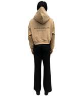 プリントクロップドフーディ / Print Cropped Hoodie-BEIGE