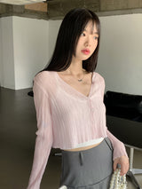 モルディサマーシースルークーリング長袖カーディガン / Moldy summer see-through cooling long-sleeved cardigan