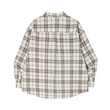 Loose wool check shirts Beige