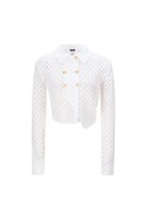 [23SS LSD COLLECTION] グリッドアンバランスニットカーディガン / [23SS LSD COLLECTION] ﻿Grid Unbalance Knit Cardigan