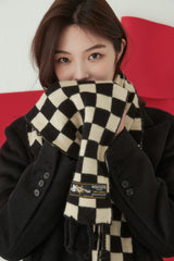 CHECKERBOARD MUFFLER BLACK (6639327608950)