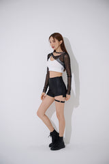 チョーカーシースルークロップTシャツ / TOP(9370) Choker See-through Crop Tee