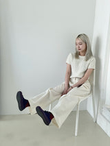 Dull bizo pintuck wide pants