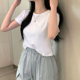 デイリーラベルセミクロップショートスリーブTシャツ