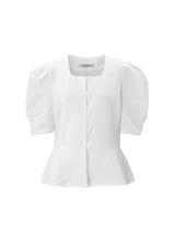 スクエアハルブラウス / Square hul blouse - White