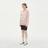 STRIPE HEART ROUND NECK KNIT_PINK (6612837630070)