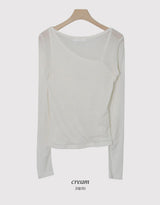 ショルダースリットリブレイヤードTシャツ(3color)