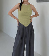 スラブホルタースリーブレス / Slub Halter Sleeveless (4color)