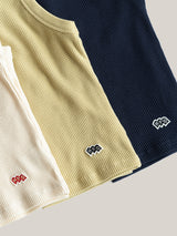 WAFFLE COTTON TOP [ NAVY ]