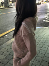 ループハーフジップアップニット