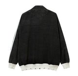 (UNISEX) ダメージ配色ラインデニムジャケット