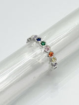 silver925 rainbow ring