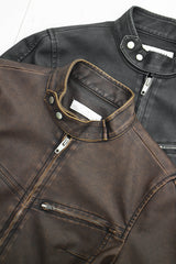 ピグメントウォッシュドレザージャケット / Pigmented Washed Leather Jacket - Brown