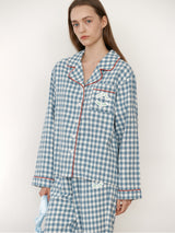 ROLAROLA X SAKI CHECK PAJAMAS BLUE