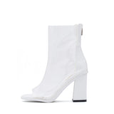 PVC オープントーブロックヒール(White)