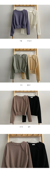 ダイアゴナルボタンロングスリーブTシャツ / diagonal button long-sleeved T-shirt