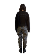 エンボスクロップドスウェット / Emboss Cropped Sweat-BLACK
