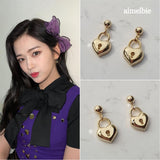  Gold Heart Lock Earring (Ive Yujin, Ive Rei, Billlie Sheon Earring)