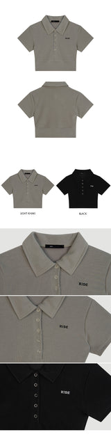 HIDE Collar Button Top (Light Khaki) (6570967400566)