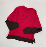 ブラックリストレタリングレイヤードTシャツ