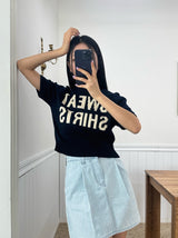 ハローレタリングショートスリーブニット