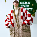 [UNISEX] Reversible Wool-Blend Varsity Coat (Brown) (6656669909110)