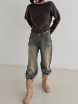 ソフトリップラインニット/Soft lip line knit (5color)