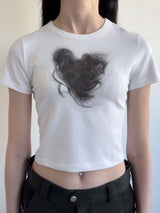 ハートヘアT / Heart Hair Tee WHITE B