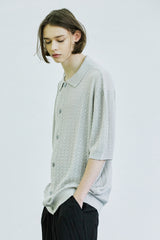 バンピーダイアモンドニットハーフカーディガン/bumpy diamond knited half cardigan gray
